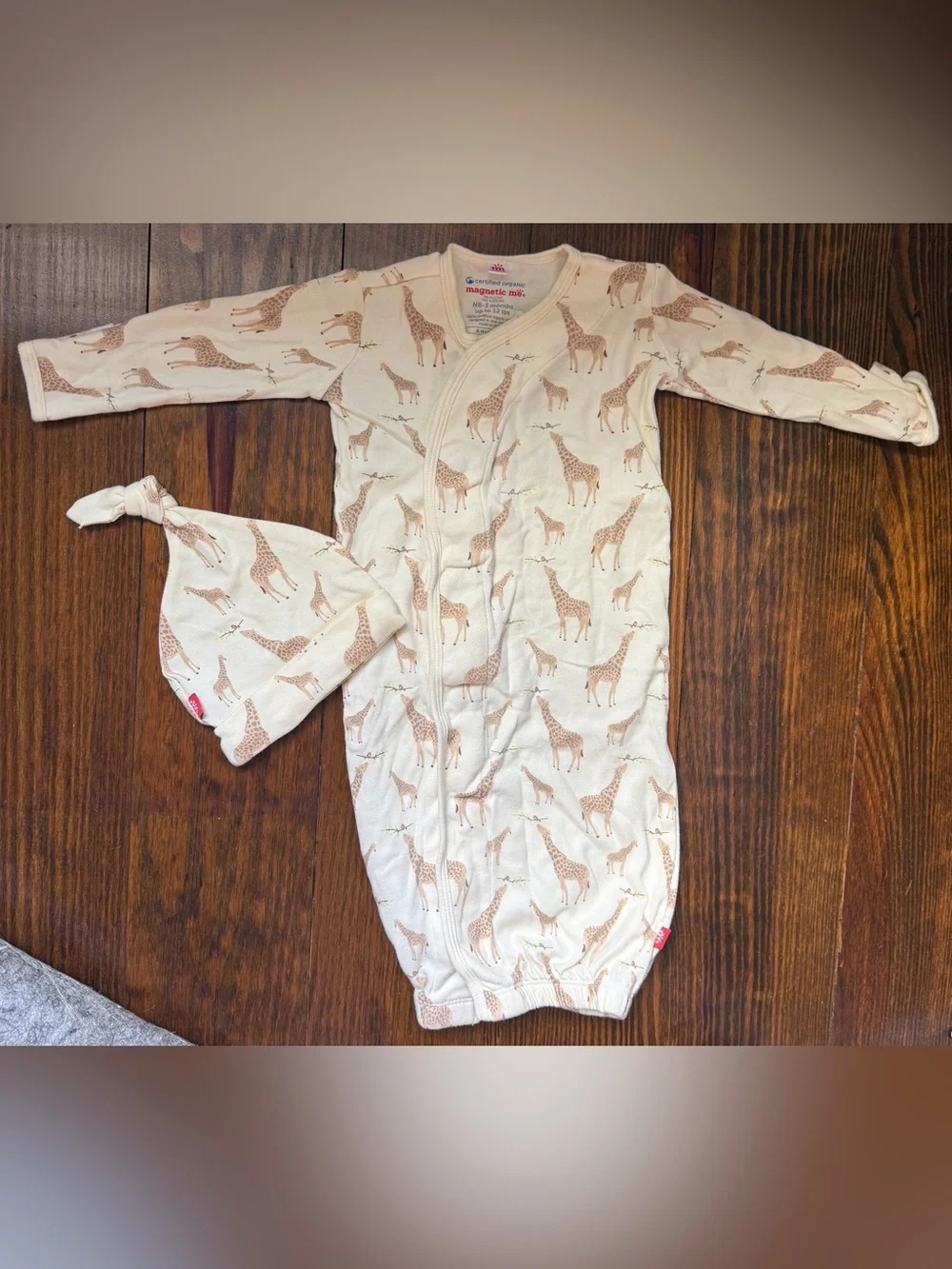 Magnetic Me Cream Giraffe Print gown